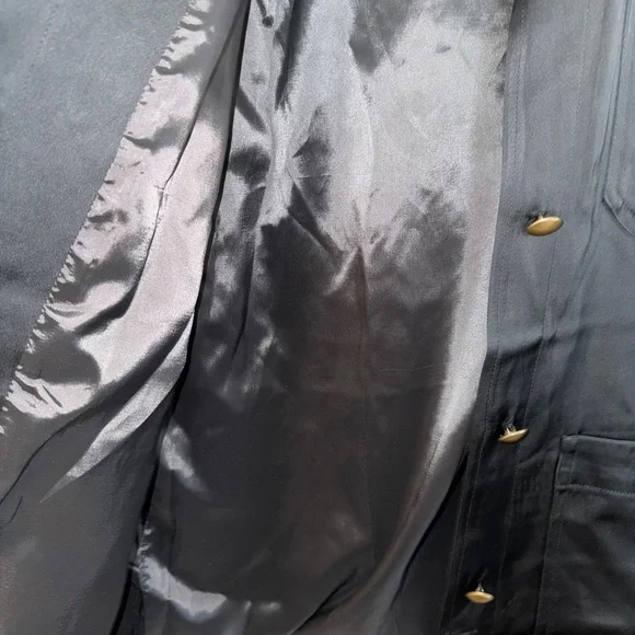 Madewell Double-Faced Satin Safari Jacket  black NWT M - Picture 9 of 10